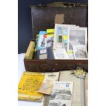 Suitcase of mixed Ephemera to include workshop manuals, scrap book etc