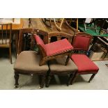 Pair of Victorian Dining Chairs, Edwardian Dining Chair and a Goat Stool