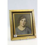 Gilt framed Oil on canvas Portrait of a young Lady