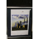 Framed & glazed Print - "The Gasworks Swindon" by Ken White 2001 & signed