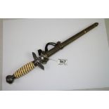 A Reproduction World War Two German Kriegsmarine Officers Dress Dagger & Scabbard.