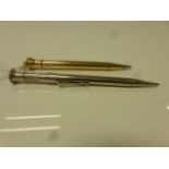 Two propelling pencils comprising gold plated Eversharp and a nickel example (2)