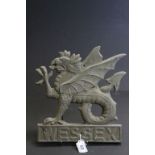 Cast Aluminium "Wessex" plaque with Wyvern