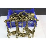 Collection of Brass including Four Picture Easels, Animals, etc