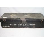 A Large World War Two / WW2 Era Military Storage Trunk Issued To CPB Goldson.