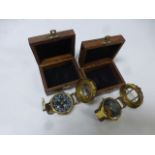 Two boxed brass compasses in the Stanley style (2)