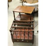 19th century Mahogany Canterbury with Single Drawer Below, applied Brass Flower Mounts and Brass