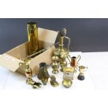 Collection of Brass & Copper items to include a large Shell