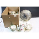 Box of mainly 19th Century ceramics to include flower stands & Copeland etc