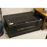 Victorian Black Metal Travelling Trunk