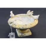 Carved Alabaster bowl with Pigeons or Doves to the rim