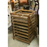 Vintage Pine Framed Apple / Vegetable Storage Rack containing eight slatted wooden vegetable trays