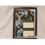 Kray Twins montage with two sets of signatures, framed and glazed
