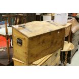 Vintage Pine Storage Box with Sloping Lift Lid Top, 85cms long