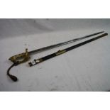 A Royal Navy Officer's Sword, The 79 cm Blade With Single Part Fuller, Etched With Crown & Anchor