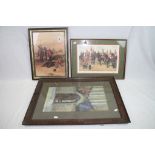 A Collection Of Three Military Framed Pictures.