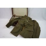 A Small Suitcase Containing A World War Two Military 1941 Pattern Jacket Complete With ATS Badges