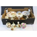 Box of Royal Worcester Palissy, Fairy Plates and other Items