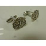 Pair of Silver Cufflinks depicting Golfers