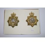 Two British Military Band Helmet Badges To The Gloucestershire Regiment & The Prince Of Wales