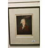 Hogarth Framed Mezzotint Portrait of Composer Astronomer Frederick William Herschel, born 1738