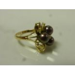 Yellow Gold South Sea Pearl and Diamond Ring