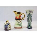 Tupton Ware flared vase, water jug & a Honey pot with spoon