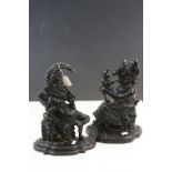 Vintage pair of Cast Iron Punch & Judy Door stops