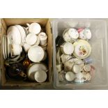 Two boxes of mixed vintage ceramics to include a Paragon "Athena" pattern tea service etc