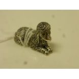 Cast Sterling Silver Figure of a Poodle Dog