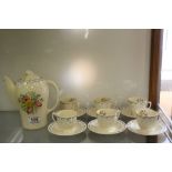 Susie Cooper Art Deco style Teaset for six in Printemps pattern 2205