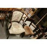 French Style Elbow Chair together with 19th century Bar Back Nursing Chair