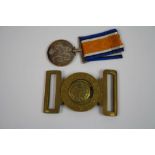 A Full Size World War One / WW1 1914-1918 British War Medal With Original Ribbon Issued To :