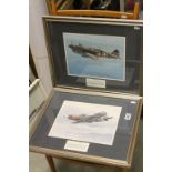 Brian Knight Pair of Prints of American WWII Fighter Planes, War Hawk and Aira Cobra