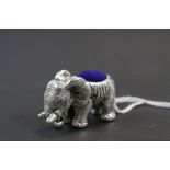 Silver Elephant Shaped Pincushion
