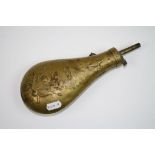 A Vintage Reproduction Brass United States Civil War Powder Flask.