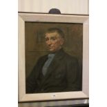 Violet Baber Mimpriss, Early 20th century Oil on Canvas Man Half Length Portrait signed with label