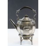 Silver plated teapot with stand & Spirit burner