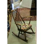 Ercol Elm and Beech Rocking Chair with Spindle Back