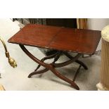 Reproduction Mahogany Folding Coaching Style Table