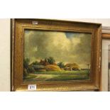 Frank E Beresford, Oil on Canvas Lincolnshire Farm inscribed to verso, signed and dated