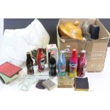 Mixed collectables to include glassware, collectable unopened glass bottles of Coke, books etc