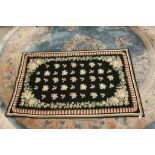 Embroidered Kashmiri Indian rug or bed cover