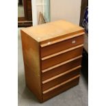 Retro Oak and Teak Five Drawer Chest