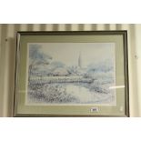 Framed and Glazed Bill Toop Artist's Proof ' Salisbury Cathedral, Summer, ', edition of 600,