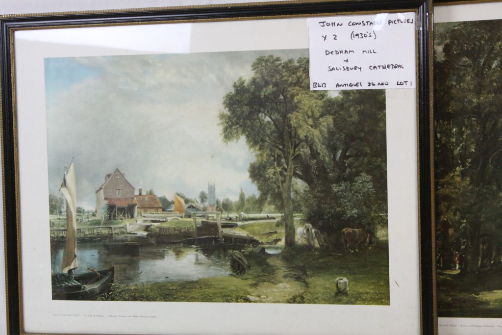 Two framed & glazed John Constable prints of Dedham Mill & Salisbury Cathedral - Image 3 of 3