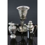 Silver plated Cocktail shaker with pouring spout, White metal Claret or water jug with hinged lid