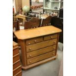 Modern Walnut Chest of Two over Three Drawers