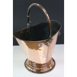 Vintage Copper coal Bucket with swing handle