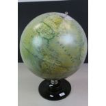 Large Terrestrial Globe, french made and on a Wooden stand